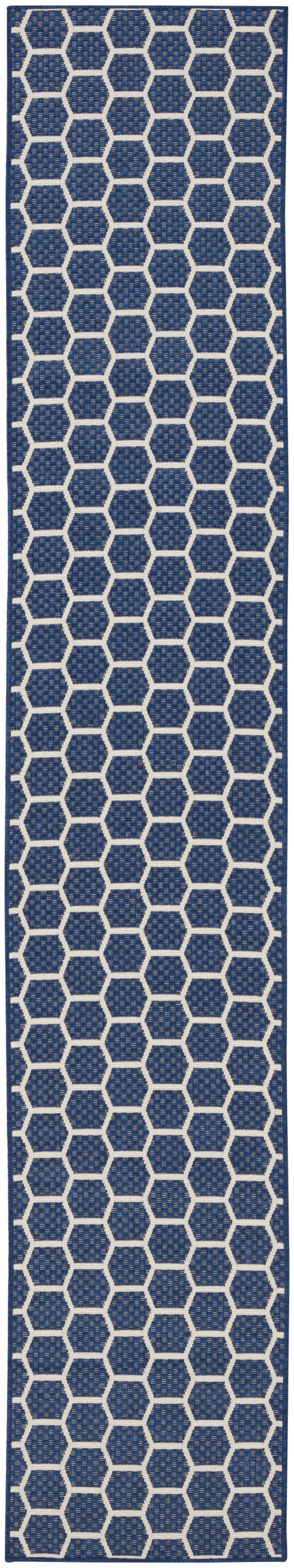 Nourison Twist Reversible 2'2" x 10' Navy Modern Rug