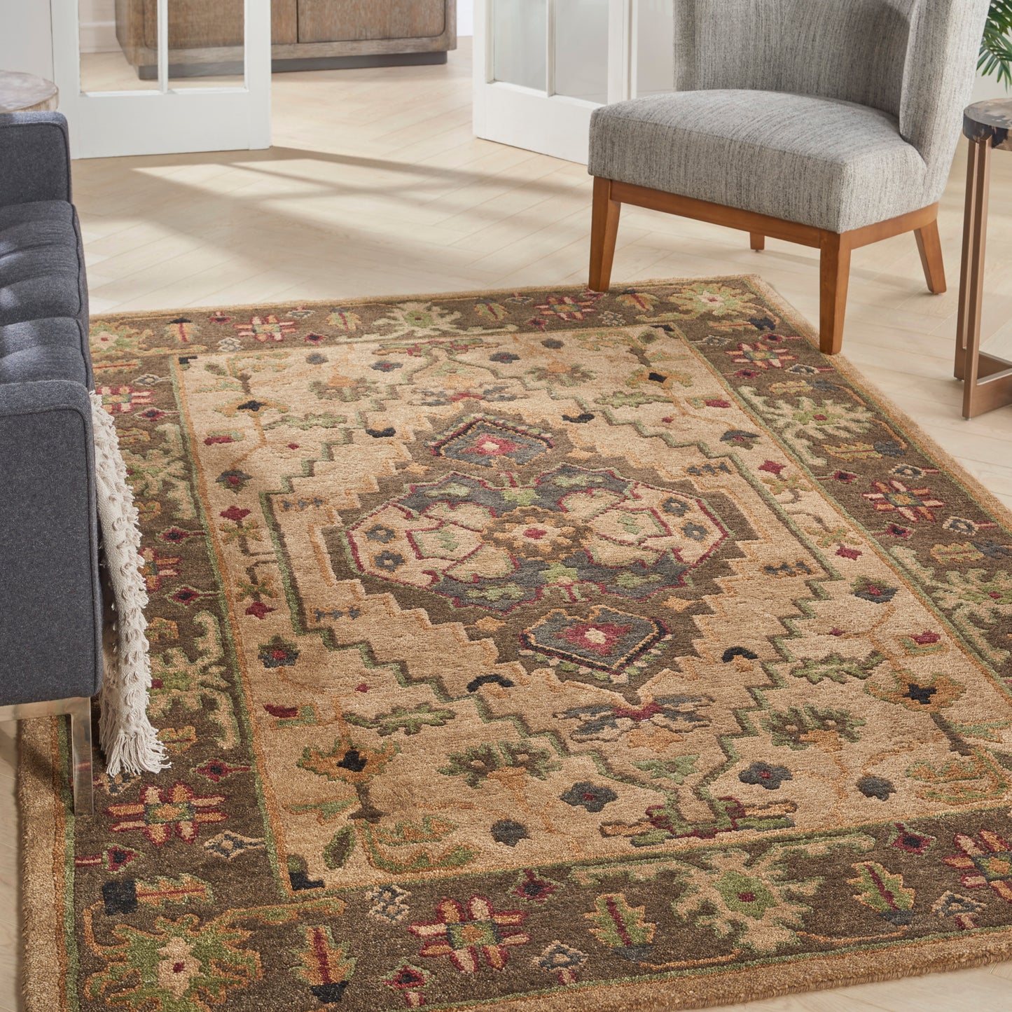 Nourison Tahoe 5'6" x 8'6" Beige Traditional Indoor Rug