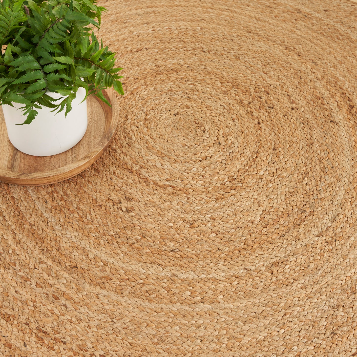 Nourison Natural Jute 5' x Round Natural Farmhouse Indoor Rug