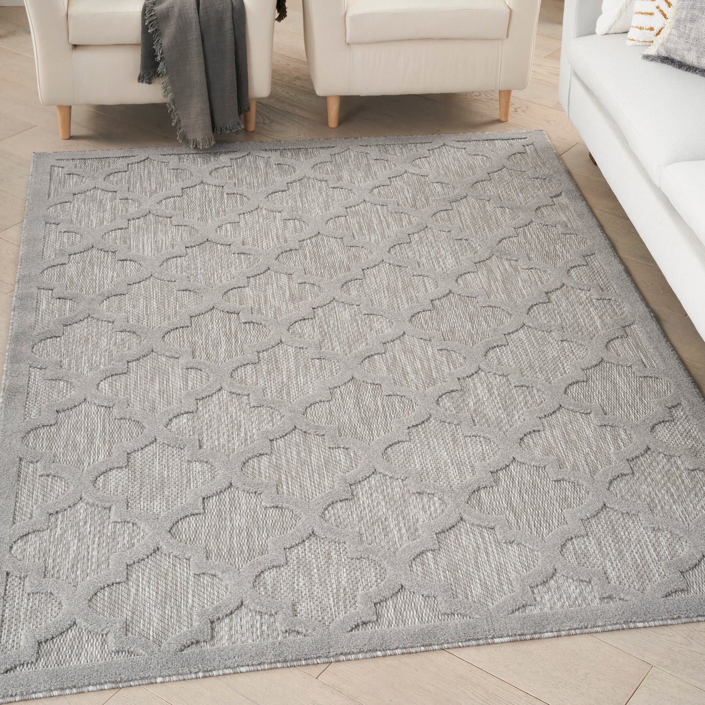 Nourison Easy Care 6' x 9' Silver Grey Modern Rug