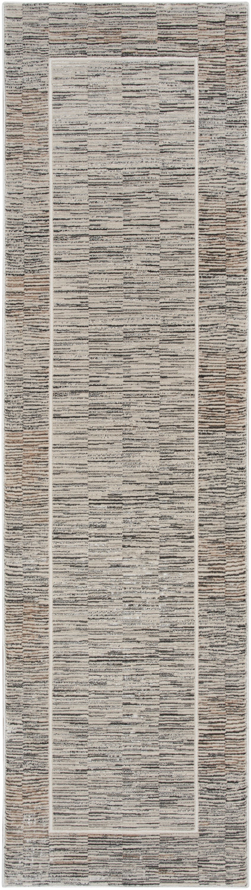 Nourison Desire 2'3" x 7'6" Charcoal Grey Modern Indoor Rug