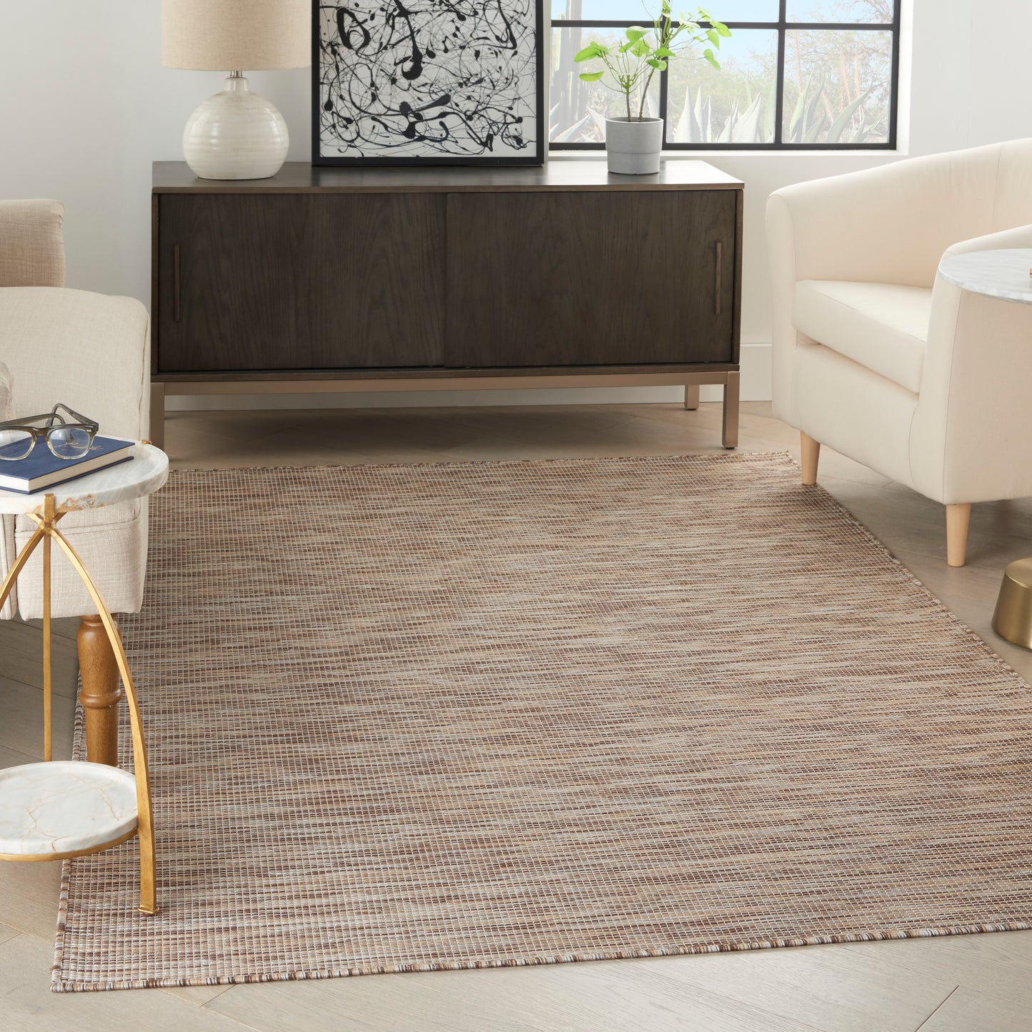 Nourison Positano 4' x 6' Beige Modern Rug