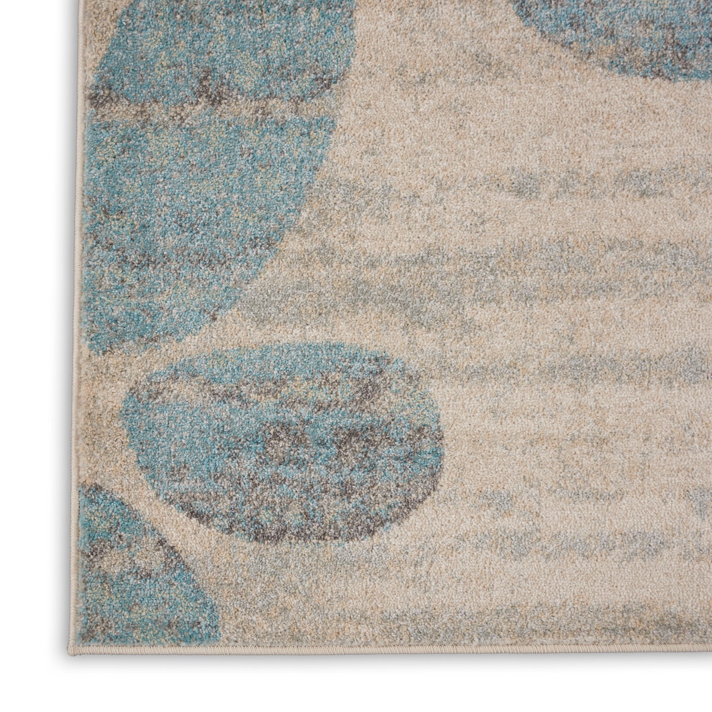 Nourison Tranquil 8'10" x 11'10" Ivory/Light Blue Farmhouse Indoor Rug