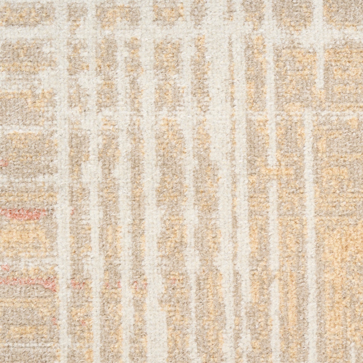 Nourison Washable Decor 2' x 6' Beige Peach Modern Indoor Rug