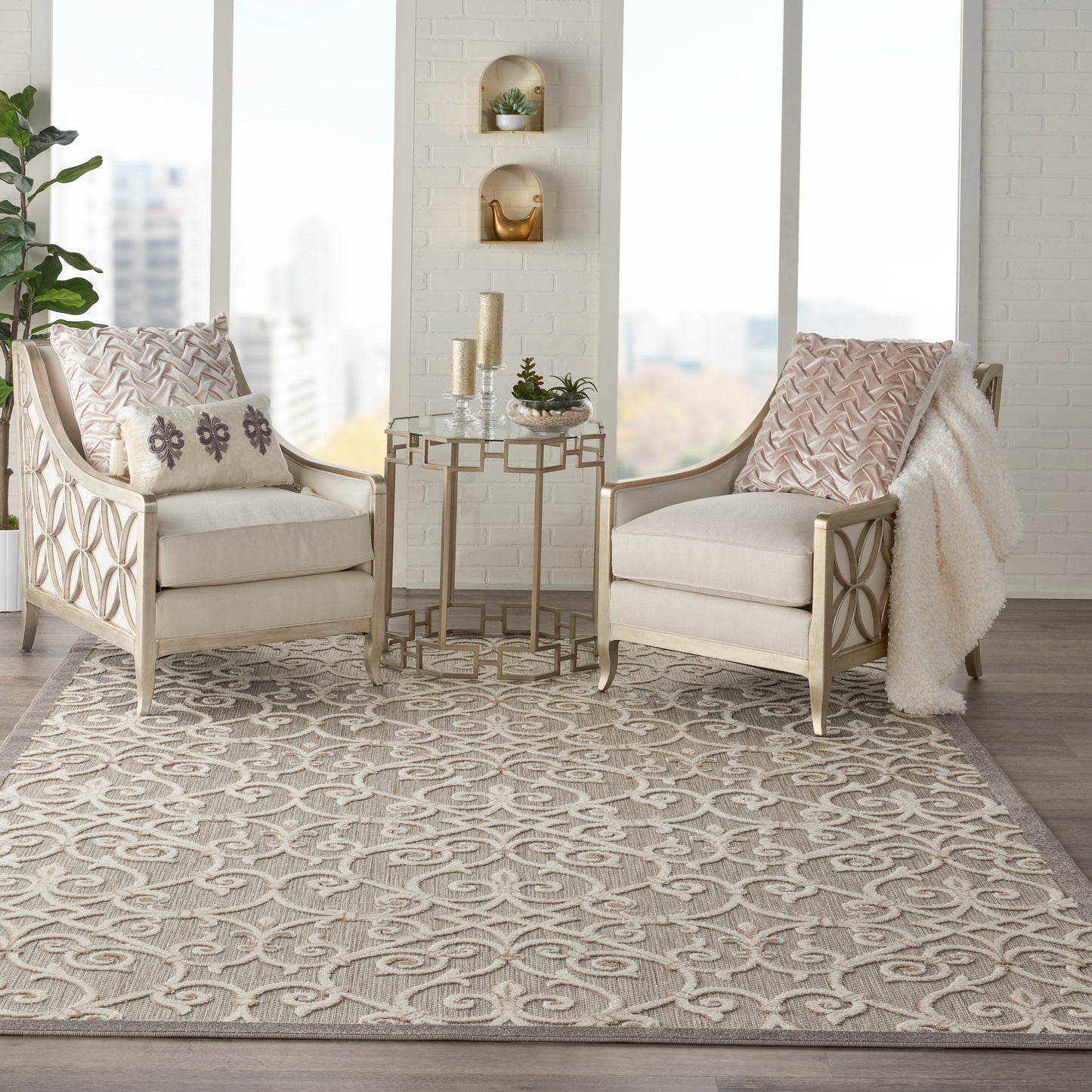 Nourison Aloha 7'10" x 10'6" Natural Contemporary Rug