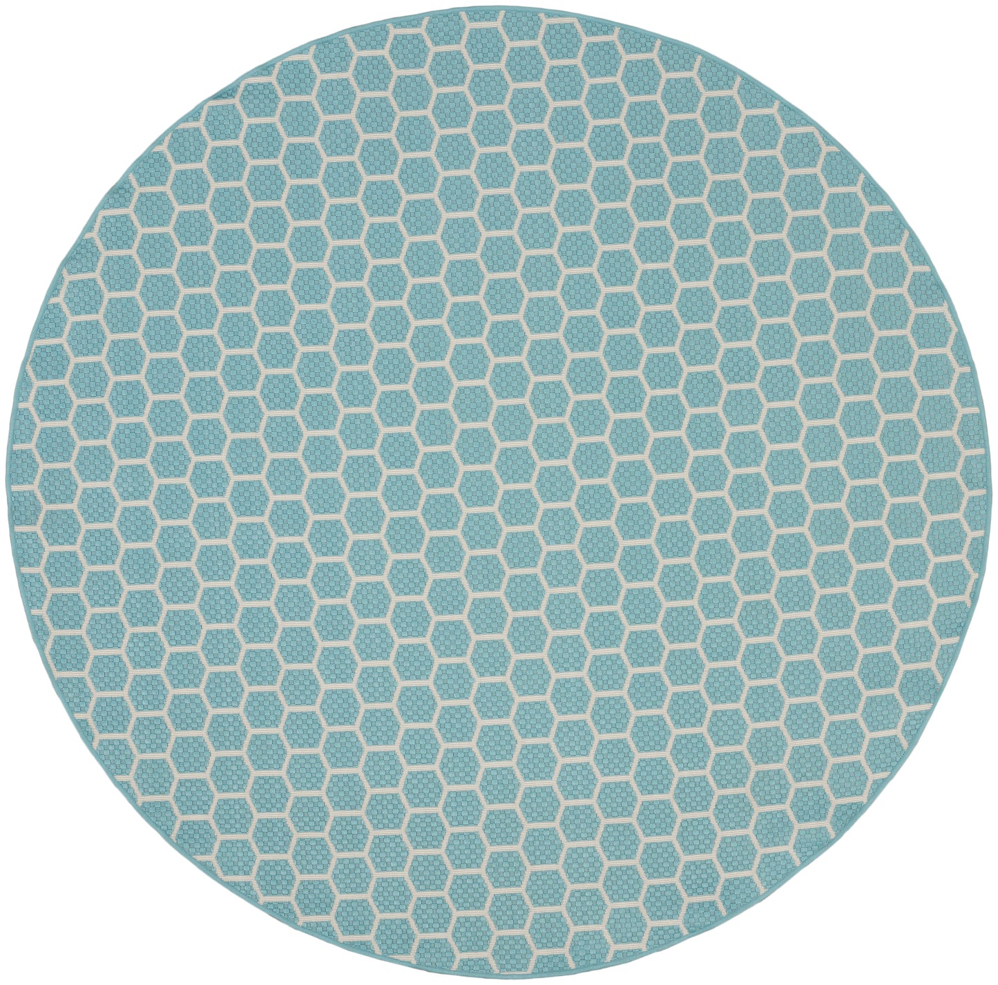 Nourison Twist Reversible 8' x Round Aqua Modern Rug