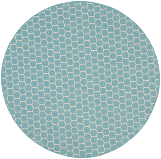 Nourison Twist Reversible 8' x Round Aqua Modern Rug