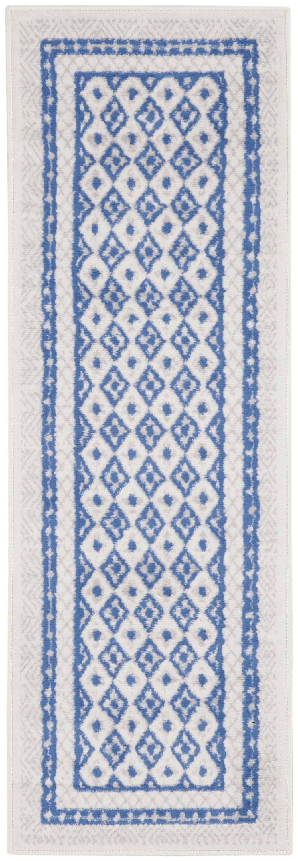 Nourison Whimsicle 2' x 8' Ivory Blue Farmhouse Indoor Rug