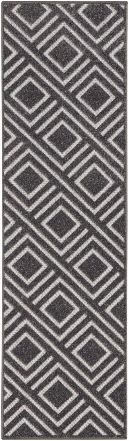 Nourison Care Free 2' x 6' Grey Modern Indoor Rug