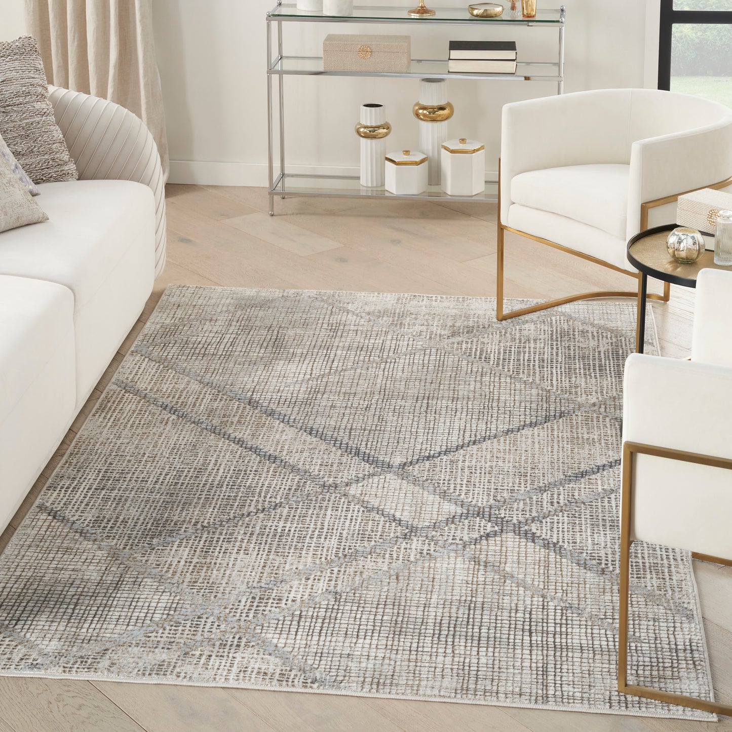 Inspire Me! Home Décor Iliana 7'10" x 9'10" Grey Mocha Modern Indoor Rug