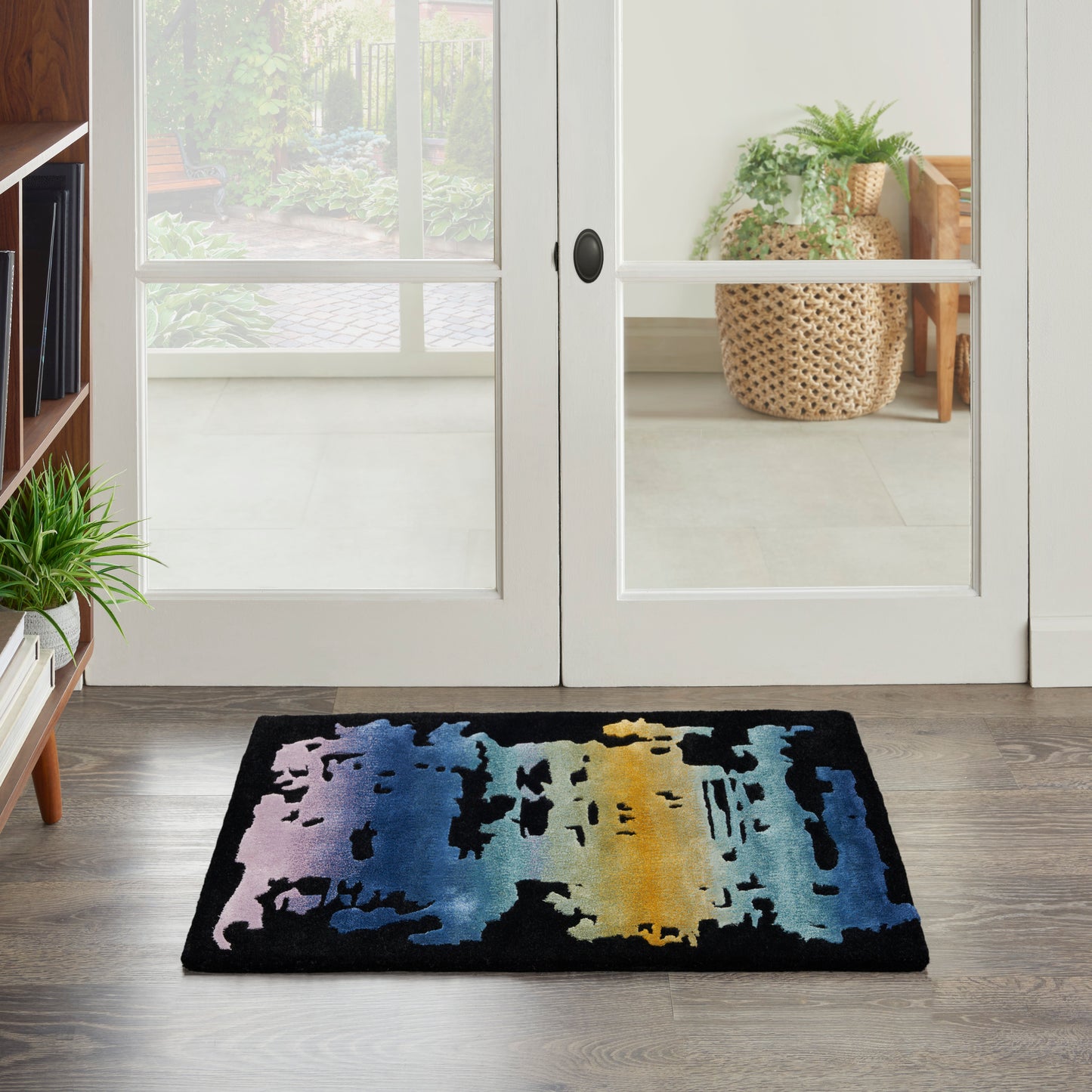 Nourison Prismatic 2' x 3' Black Multicolor Modern Indoor Rug