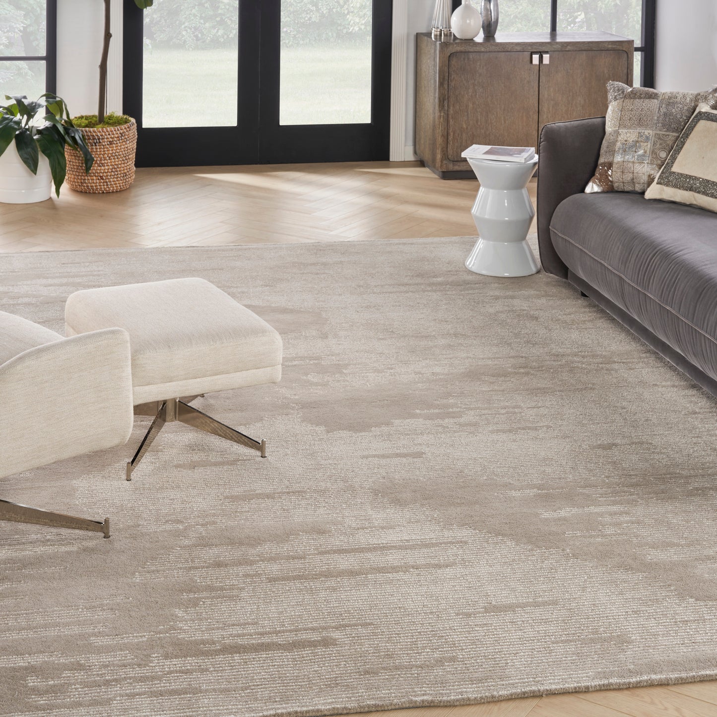 Michael Amini Ma30 Star 9'9" x 13'9" Taupe/Ivory Modern Indoor Rug