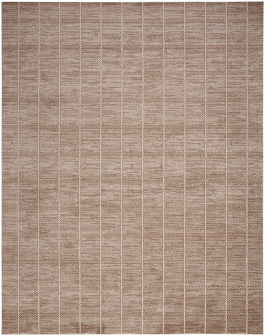 Nourison Serenity Home 9' x 12' Mocha Ivory Modern Indoor Rug