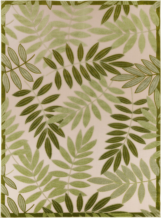 Nourison Aloha 7'10" x 10'6" Ivory Green Outdoor Rug