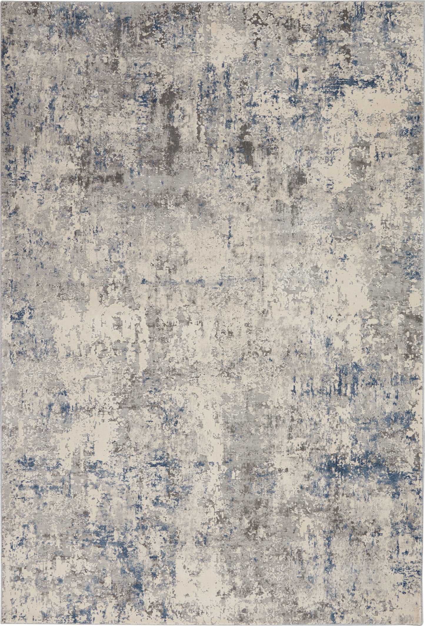 Nourison Rustic Textures 5'3" x 7'3" Ivory/Grey/Blue Modern Indoor Rug