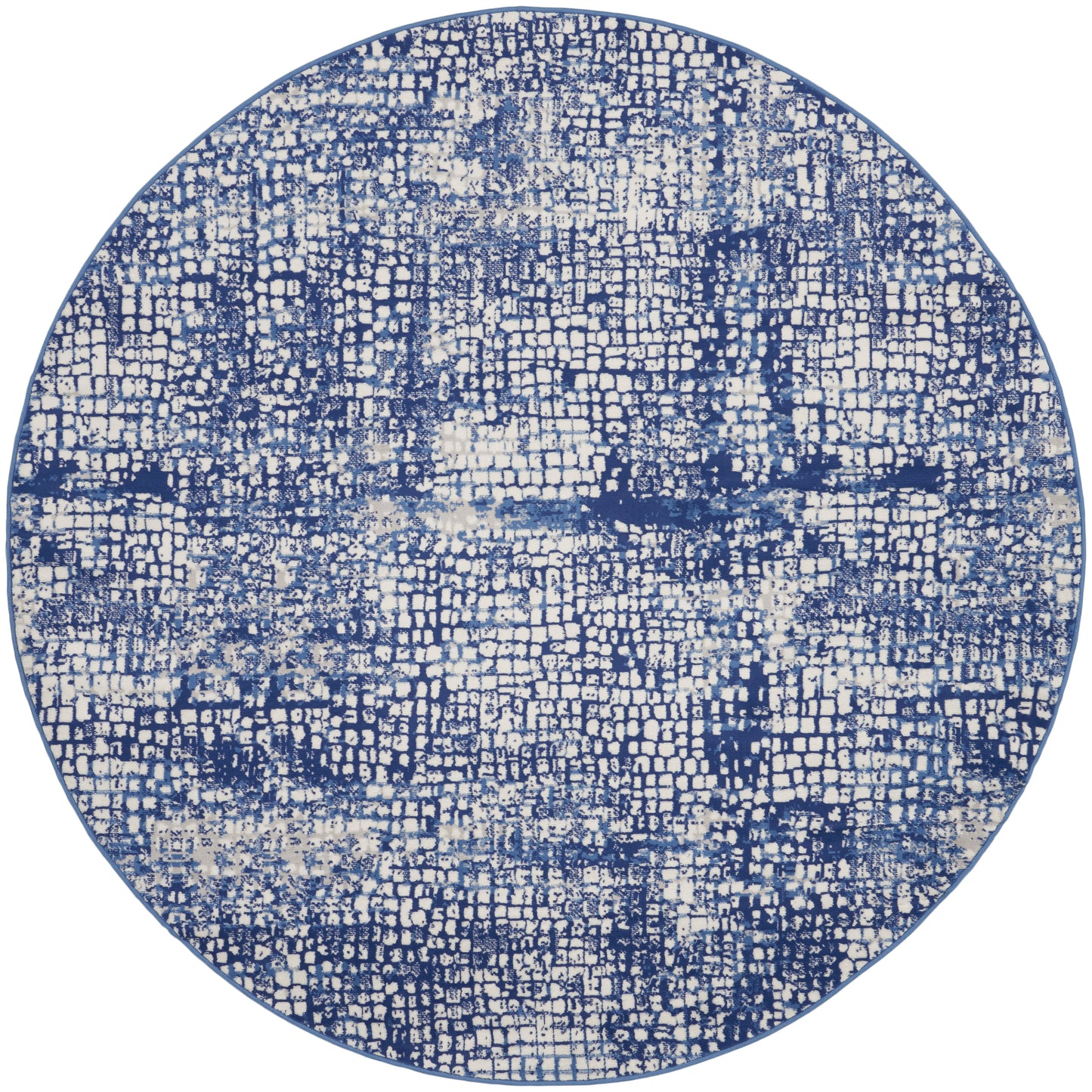 Nourison Whimsicle 8' x Round Ivory Navy Modern Indoor Rug