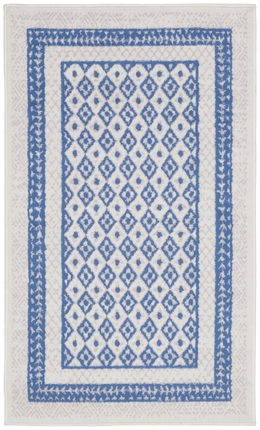 Nourison Whimsicle 3' x 5' Ivory Blue Farmhouse Indoor Rug