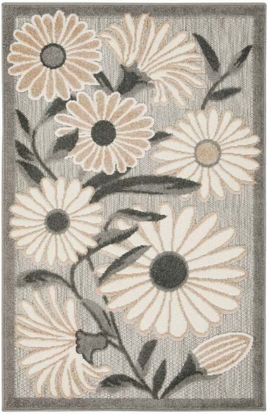 Nourison Aloha 2'8" x 4' Beige Contemporary Rug