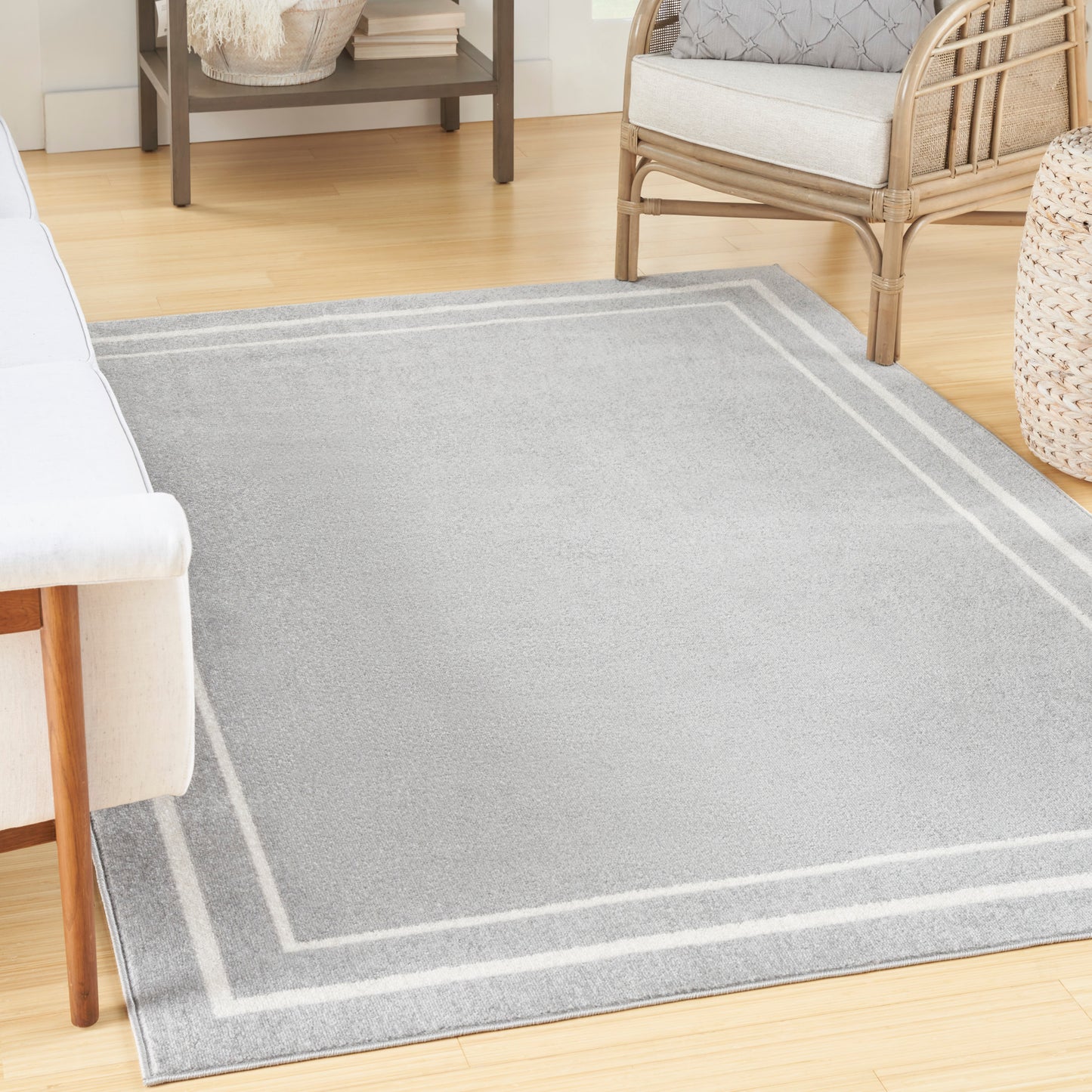 Nourison Nourison Essentials 6' x 9' Grey/Ivory Contemporary Rug