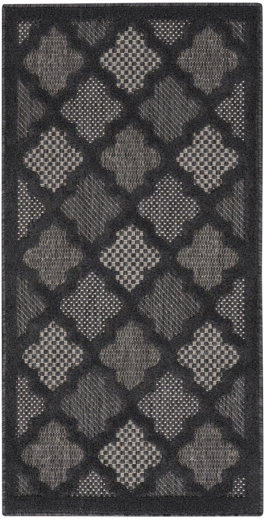 Nourison Easy Care 2' x 4' Charcoal Black Modern Rug