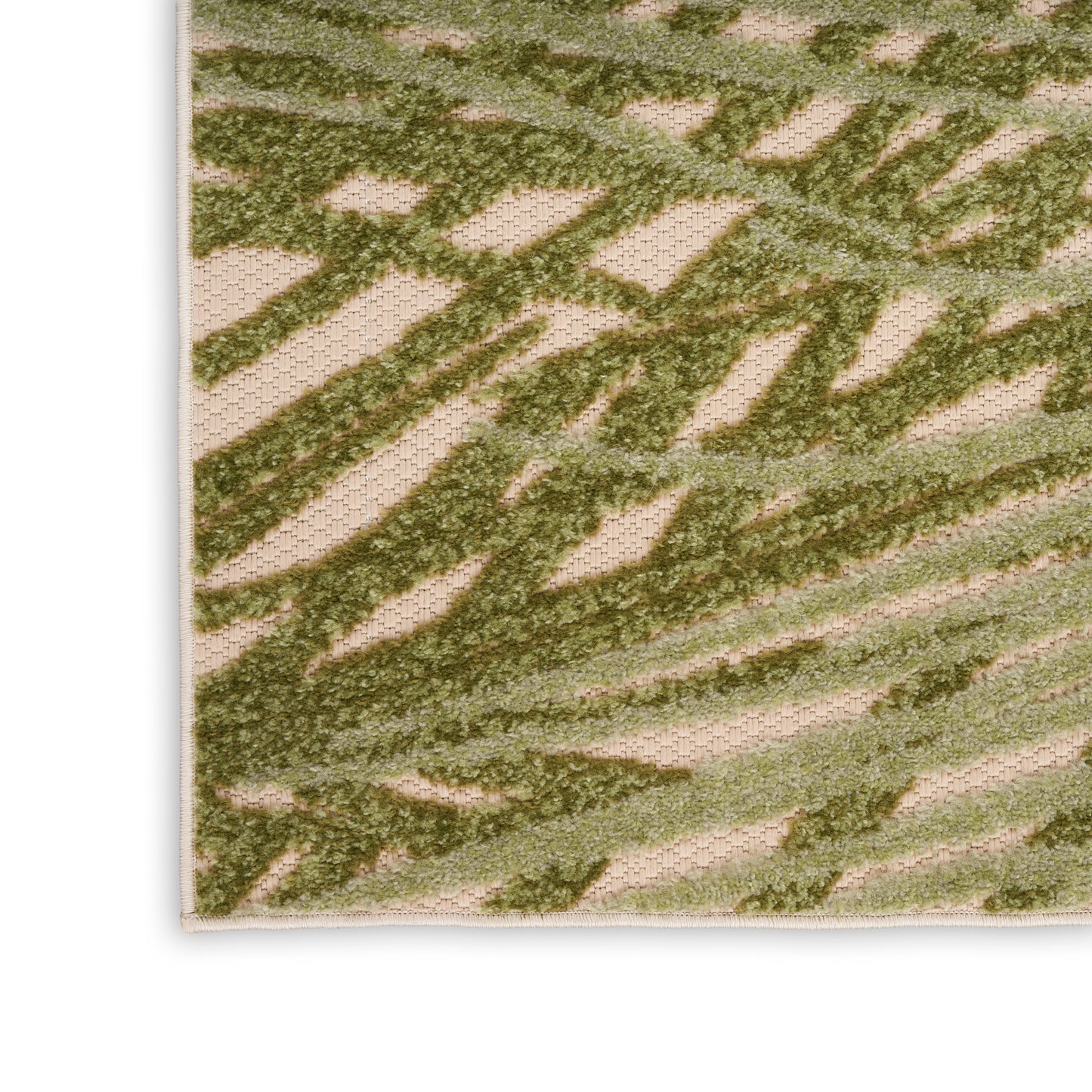 Nourison Aloha 2'3" x 8' Ivory Green Outdoor Rug