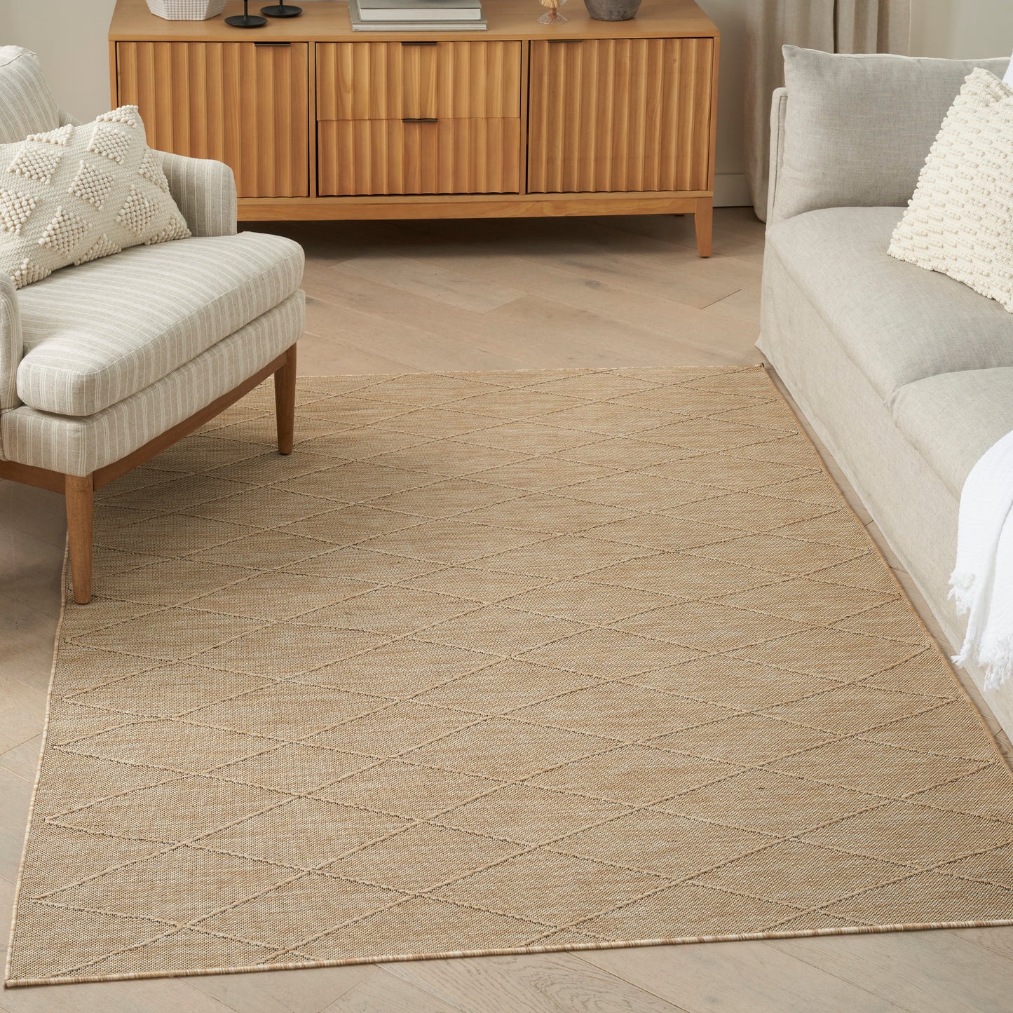 Nourison Washable Solutions 7' x 10' Natural Modern Rug