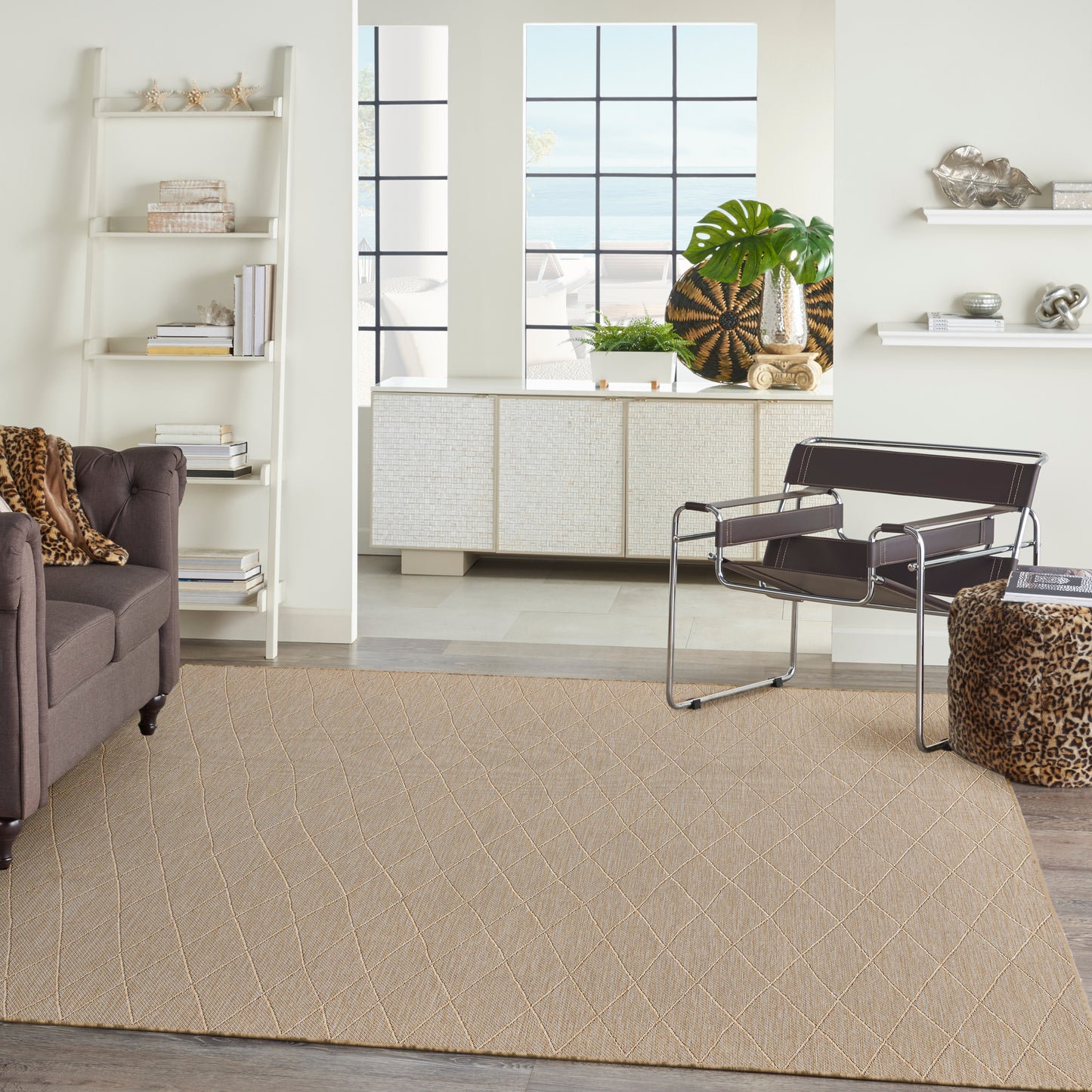 Nourison Washable Solutions 10' x 14' Natural Modern Rug