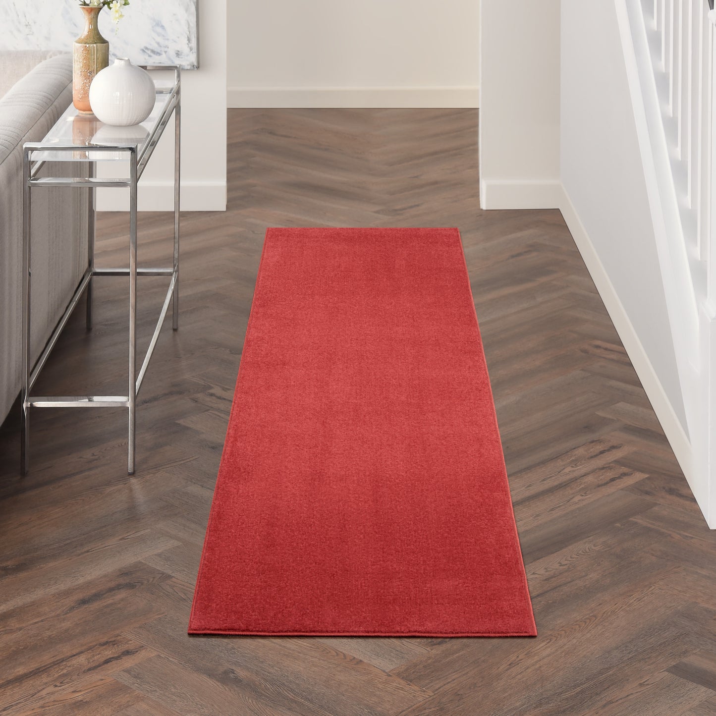 Nourison Nourison Essentials 2'2" x 7'6" Brick Red Outdoor Rug