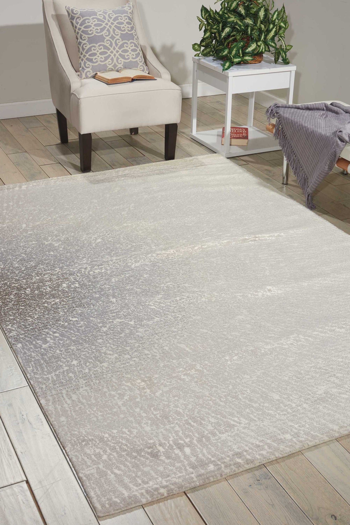 Nourison Twilight 9'9" x 13'9" Ivory/Grey Modern Indoor Rug