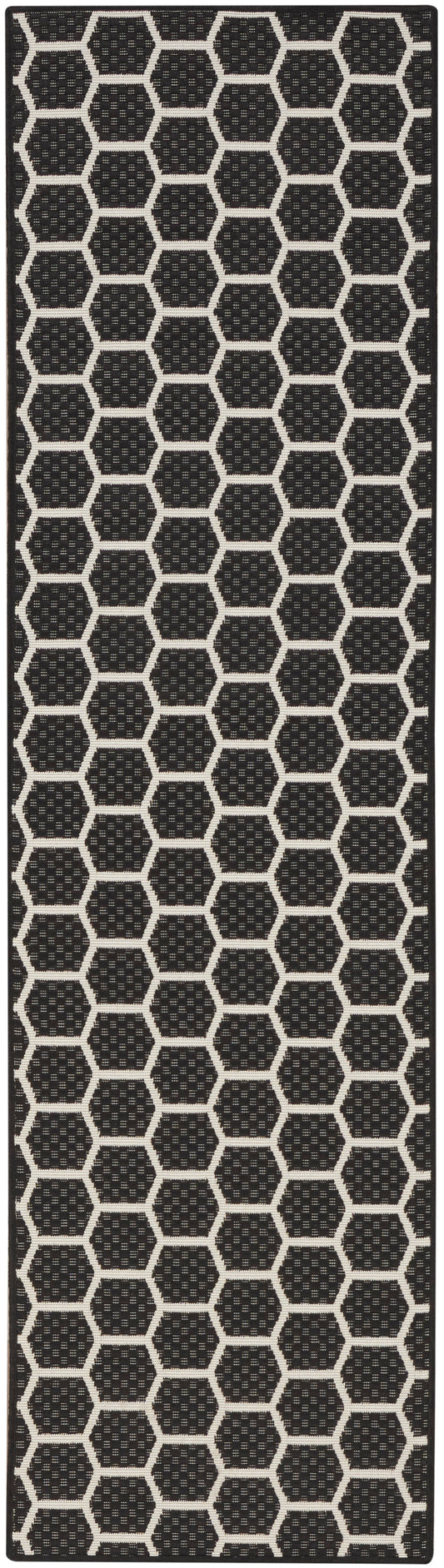 Nourison Twist Reversible 2'2" x 8' Black Modern Rug