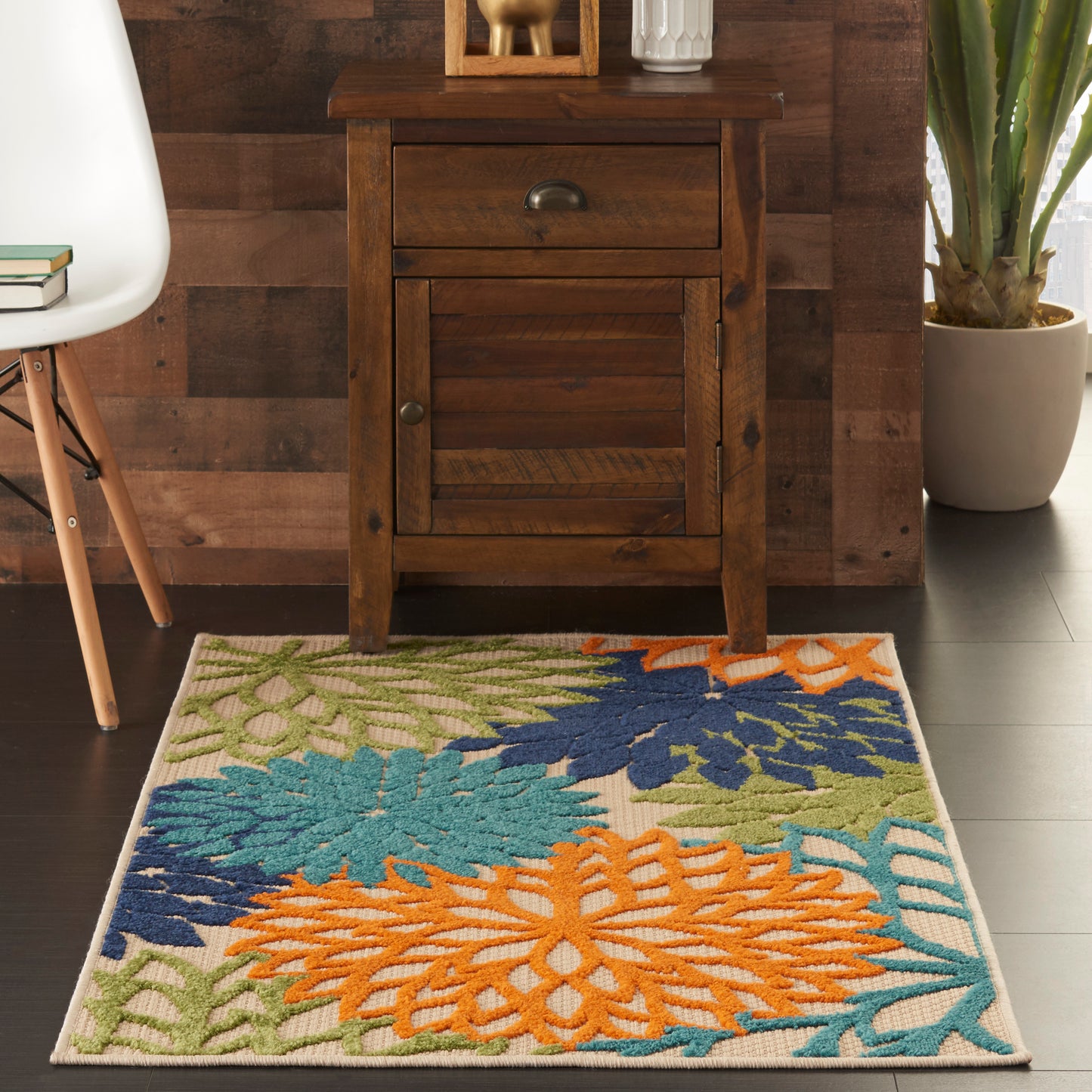 Nourison Aloha 2'8" x 4' Multicolor Tropical Rug