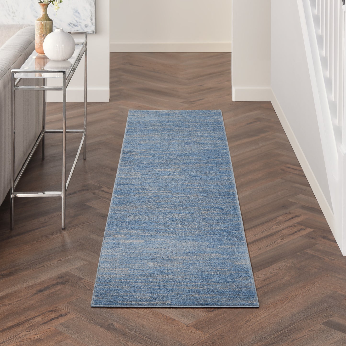 Nourison Nourison Essentials 2'2" x 10' Blue/Grey Outdoor Rug