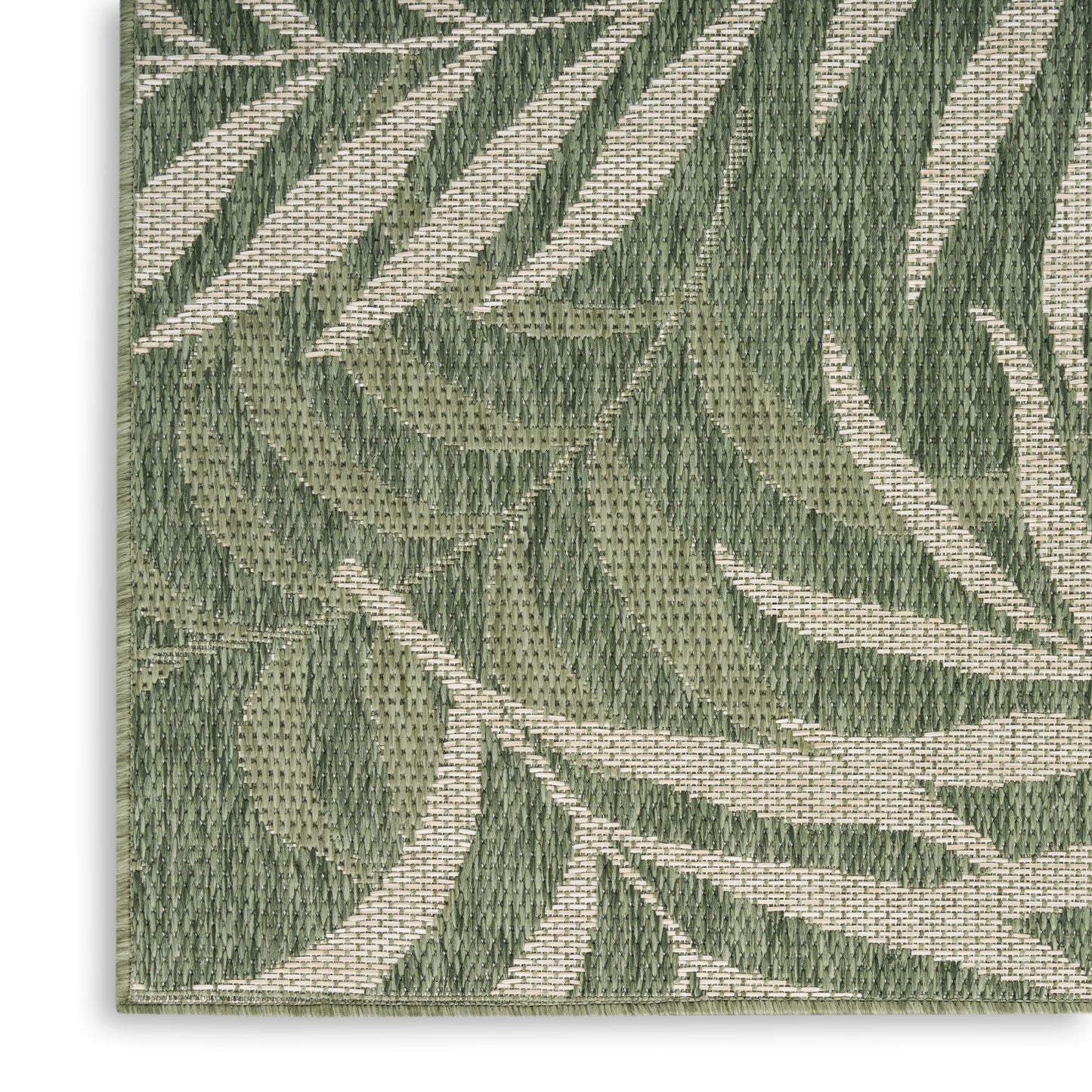 Nourison Garden Oasis 5' x 7' Green Ivory Outdoor Rug