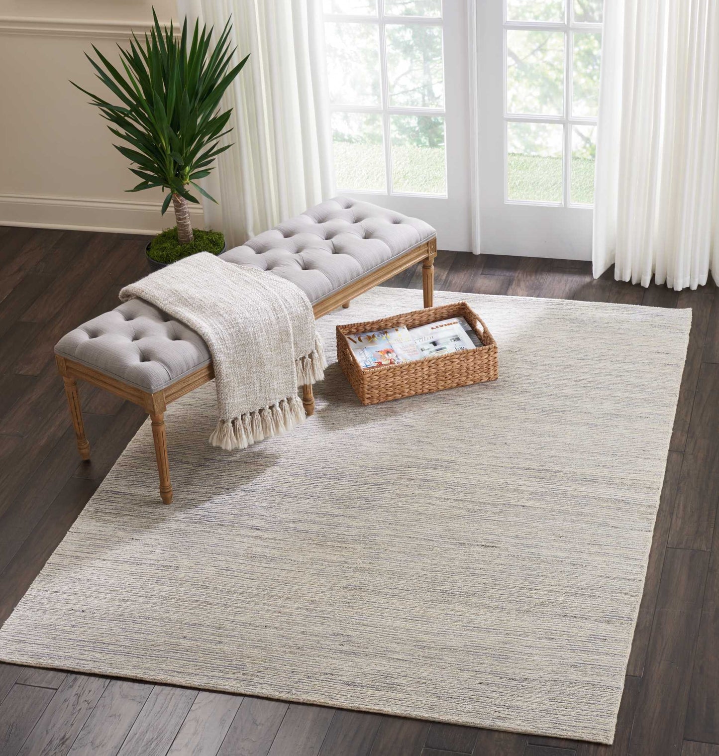 Nourison Ocean 5'6" x 7'5" Shell Modern Indoor Rug