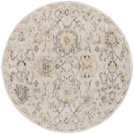 Nourison Oushak Home 7'10" x Round Grey Vintage Indoor Rug