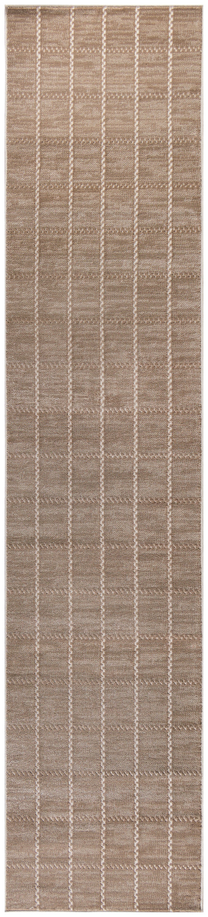 Nourison Serenity Home 2'2" x 7'6" Mocha Ivory Modern Indoor Rug