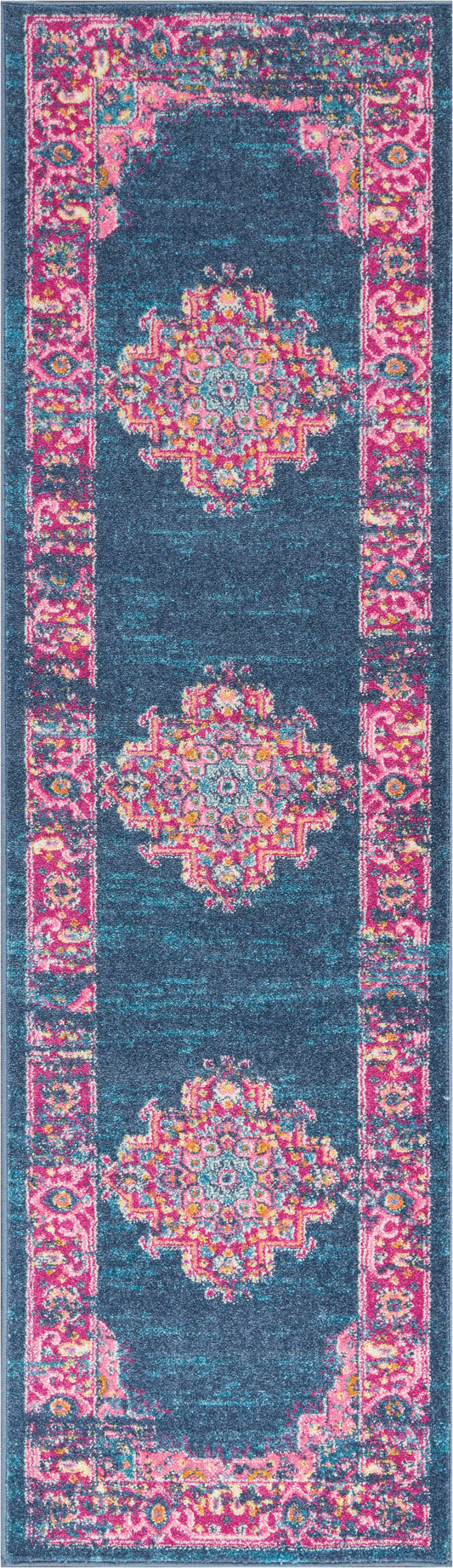 Nourison Passion 2'2" x 10' Blue Bohemian Indoor Rug