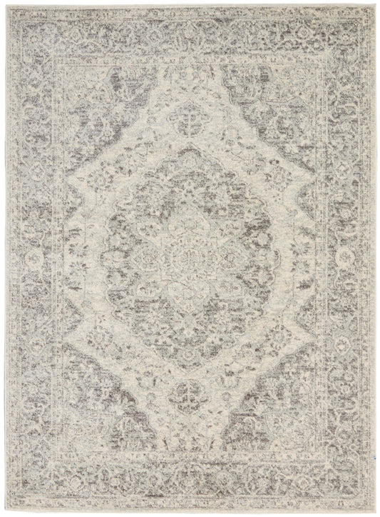 Nourison Tranquil 4' x 6' Ivory/Grey Vintage Indoor Rug