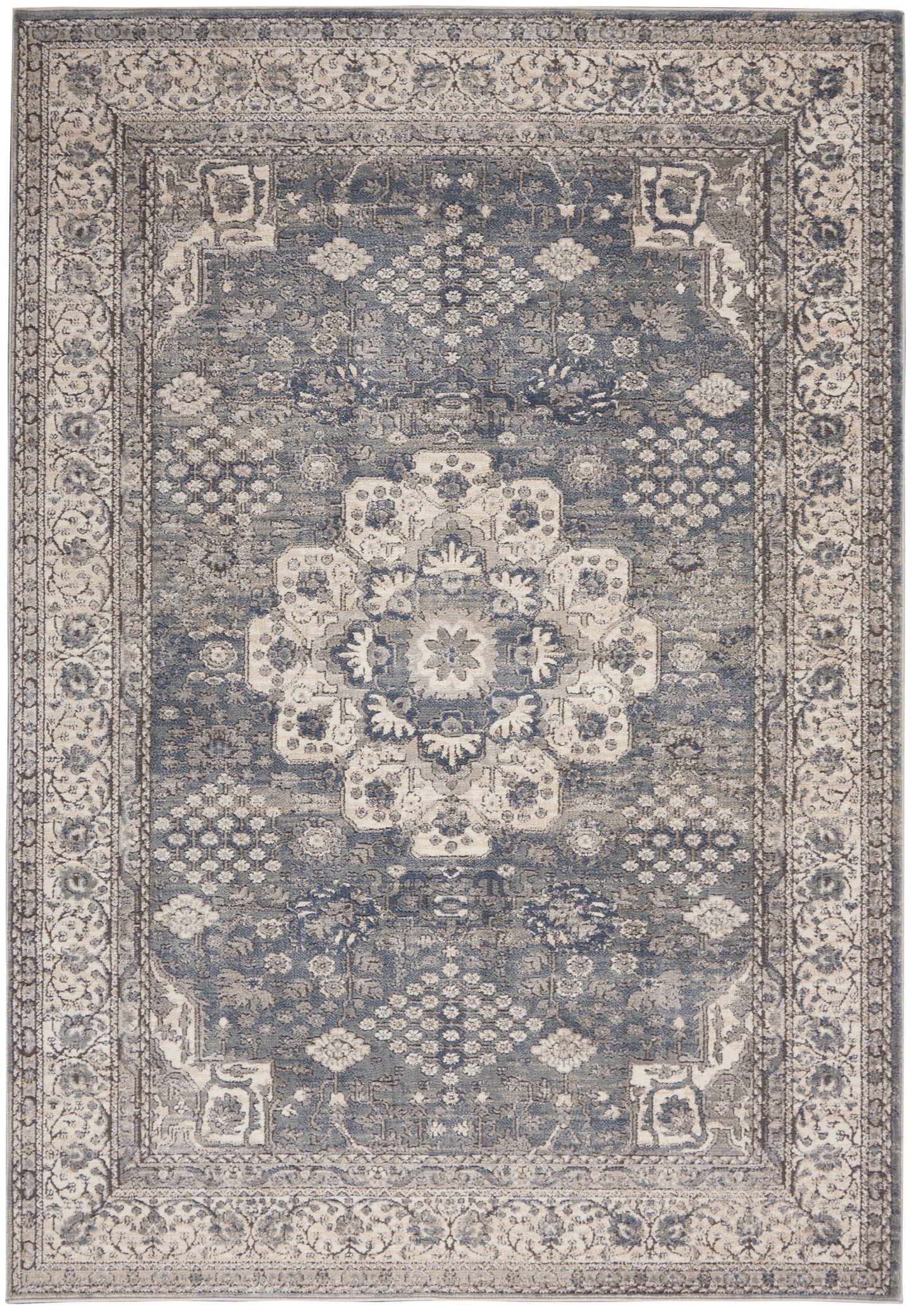 Nourison Quarry 3'9" x 5'9" Grey/Ivory Vintage Indoor Rug