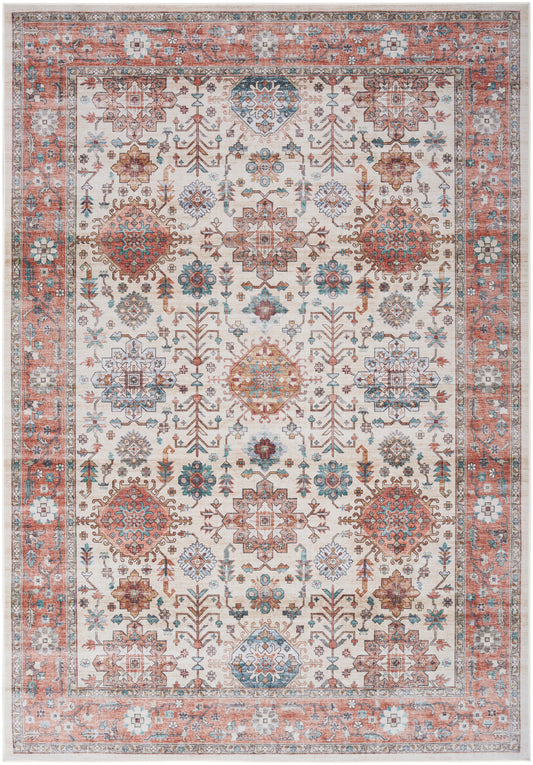 Nourison Fulton 7'10" x 9'10" Beige Multicolor Vintage Indoor Rug