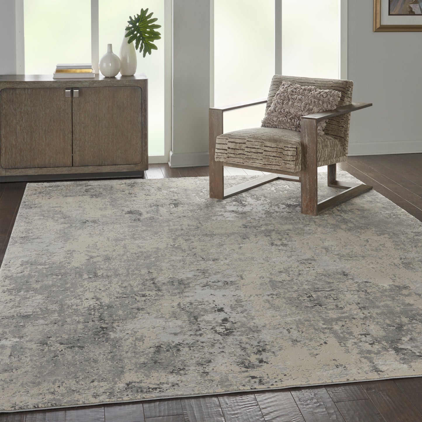 Nourison Rustic Textures 7'10" x 10'6" Grey Beige Modern Indoor Rug