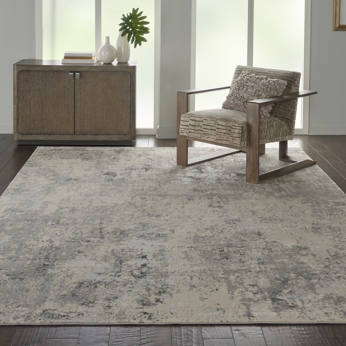 Nourison Rustic Textures 9'3" x 12'9" Grey Beige Modern Indoor Rug