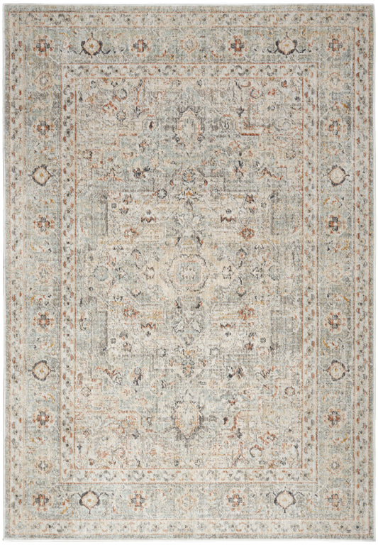 Nourison Oushak Home 6' x 9' Light Grey Vintage Indoor Rug