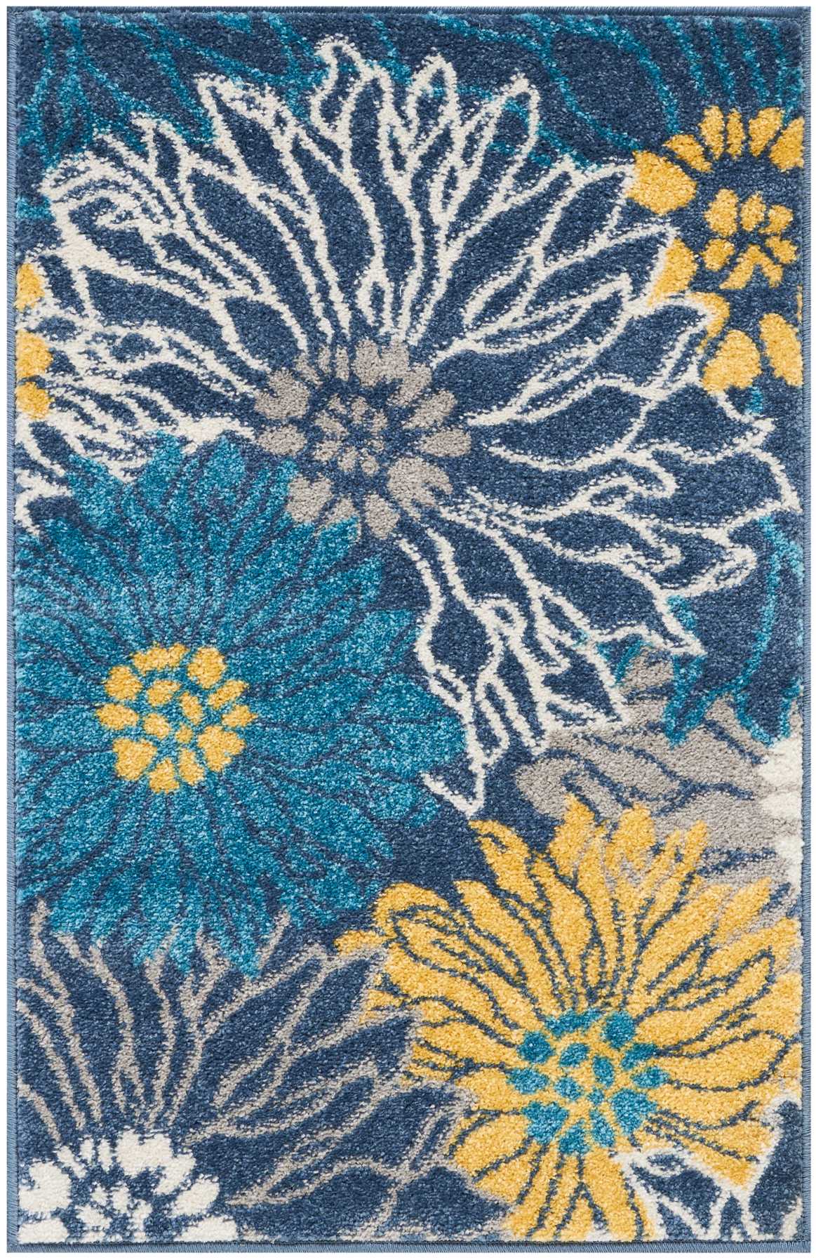 Nourison Passion 1'10" x 2'10" Blue Contemporary Indoor Rug