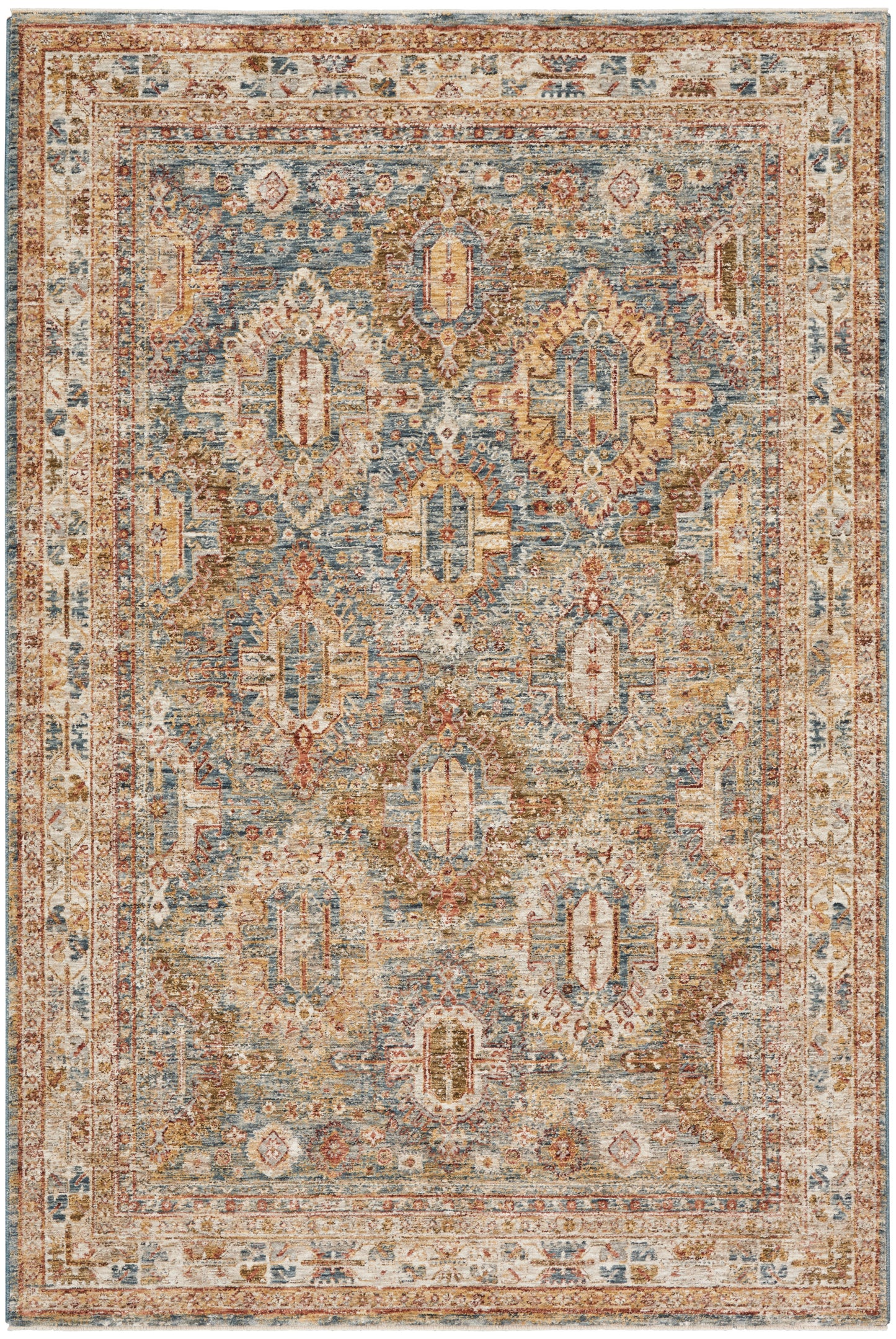 Nourison Sahar 5'3" x 7'8" Blue Vintage Indoor Rug