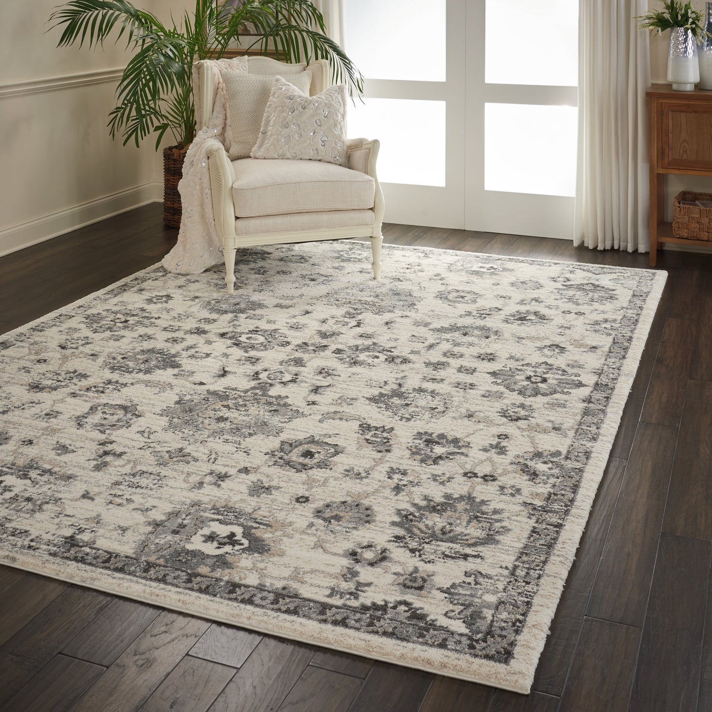 Nourison Fusion 7'10" x 10'6" Cream Grey Vintage Indoor Rug