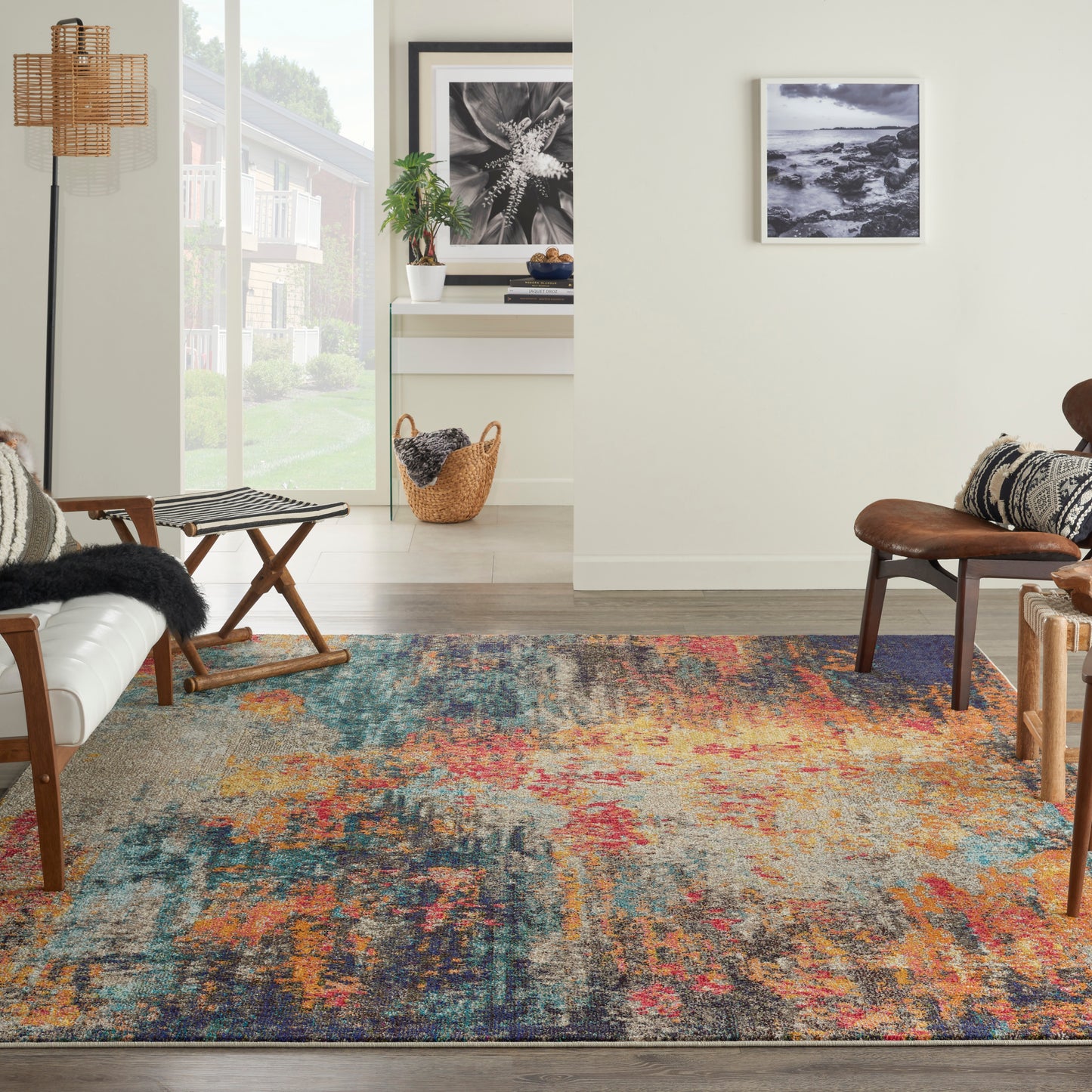 Nourison Celestial 6'7" x 9'7" Multicolor Modern Indoor Rug