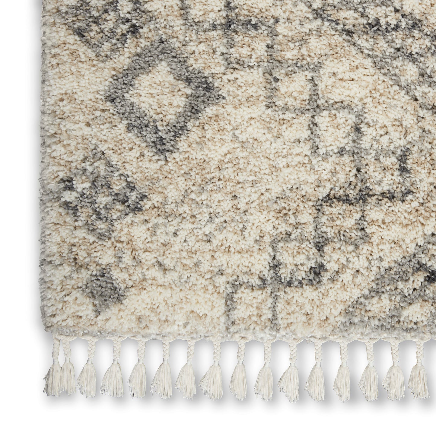 Nourison Oslo Shag 4' x 6' Ivory/Grey Shag Indoor Rug