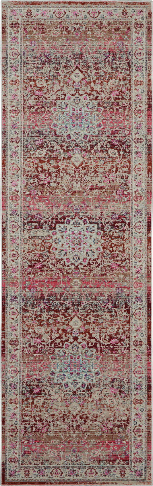 Nourison Vintage Kashan 2' x 6' Red Vintage Indoor Rug