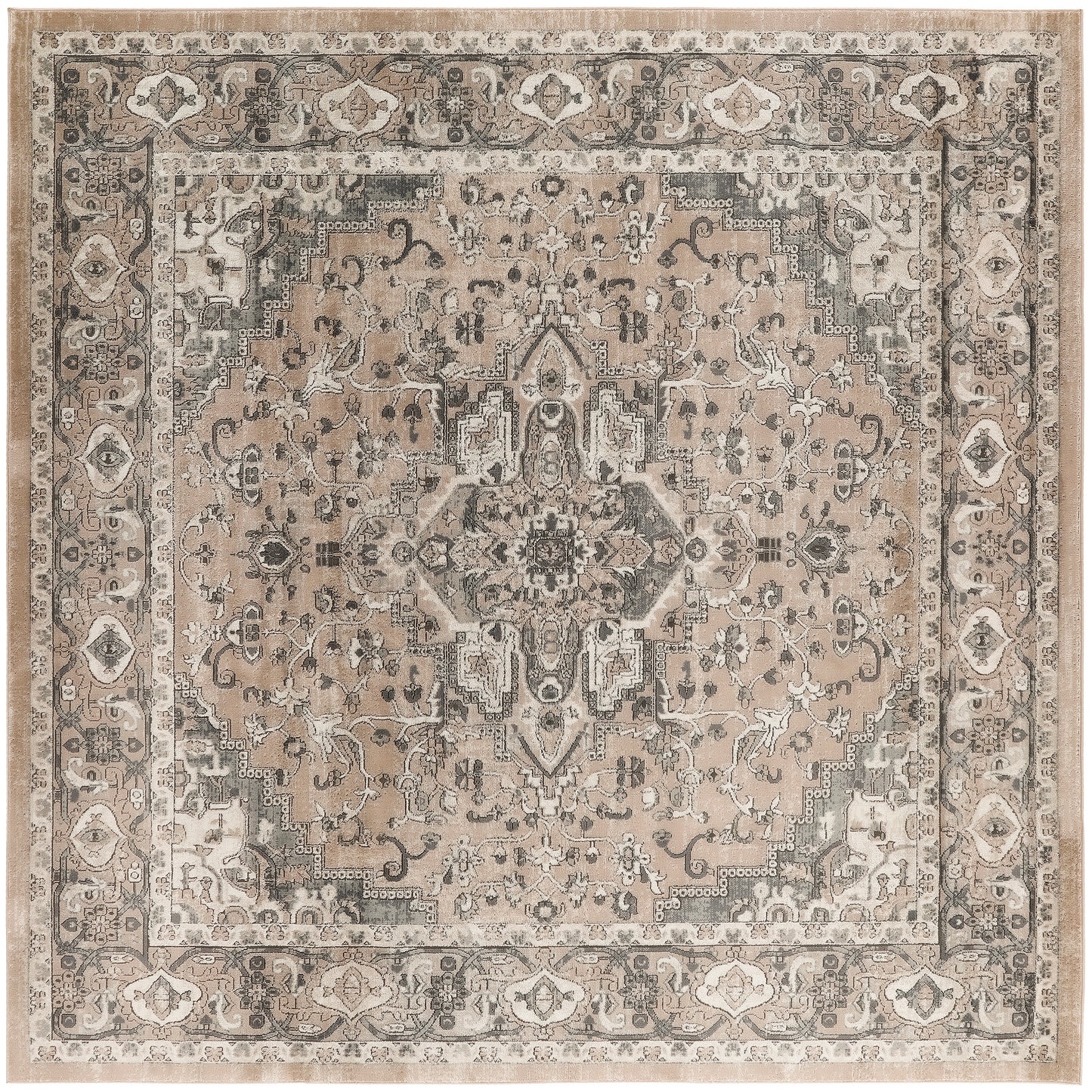 Nourison Quarry 10' x Square Beige Grey Farmhouse Indoor Rug